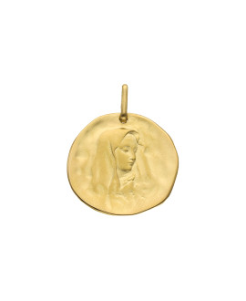 Médaille Vierge estampée 20mm or jaune 18K - Lucas Lucor