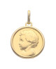 Médaille ange profil en relief or jaune 18K - Lucas Lucor