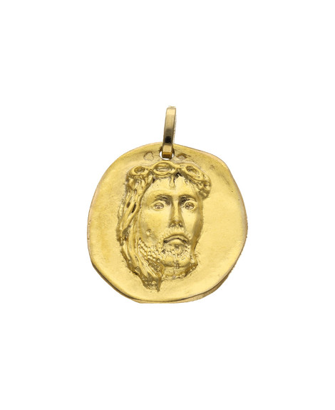 Médaille Christ en relief or jaune 18K - Lucas Lucor