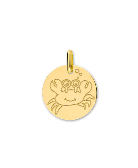 Médaille bébé cancer or jaune 18K - Lucas Lucor