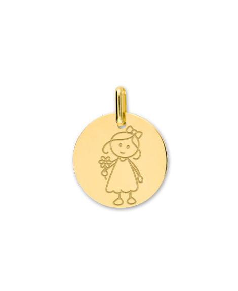 Médaille bébé signe de la Vierge or jaune 18K - Lucas Lucor