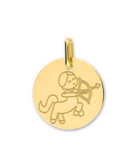 Médaille bébé signe Sagittaire or jaune 18K - Lucas Lucor
