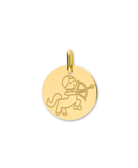 Médaille bébé signe Sagittaire or jaune 18K - Lucas Lucor