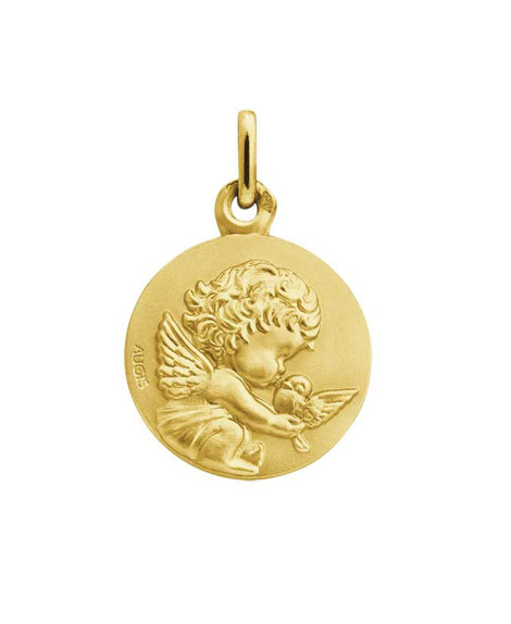 Augis : médaille ange à la colombe "Les Loupiots" or jaune