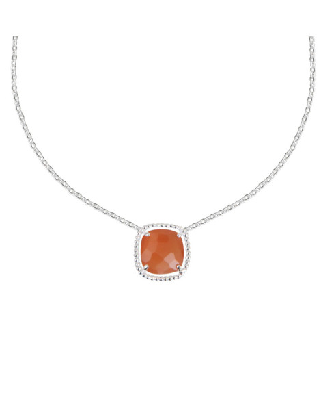 Collier Sissi argent pierre orange - Clio Blue