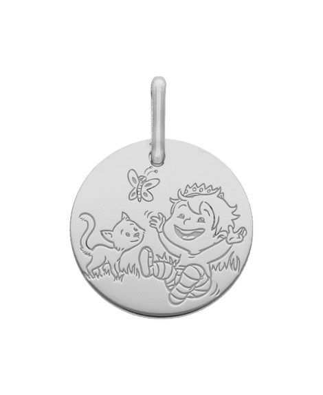 La Fée Galipette : médaille Blagueur Nature or blanc 18 carats