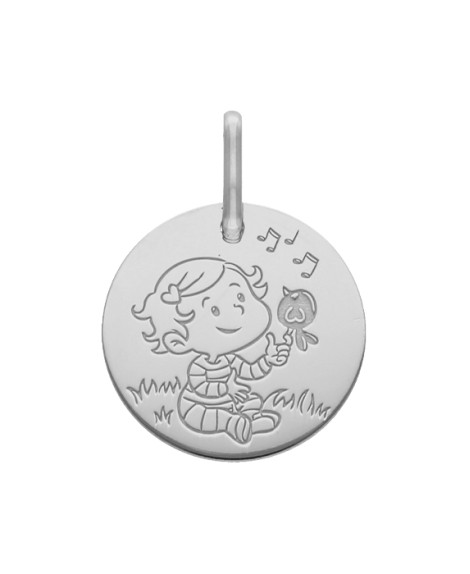 La Fée Galipette : médaille Câline Nature or blanc 18 carats