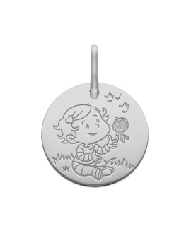 La Fée Galipette : médaille Câline Nature or blanc 9 carats