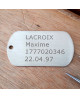 Les Empreintes : Pendentif plaque militaire en argent sur cordon
