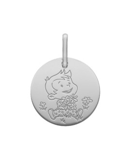 La Fée Galipette : médaille Rêveur Nature or blanc 18 carats