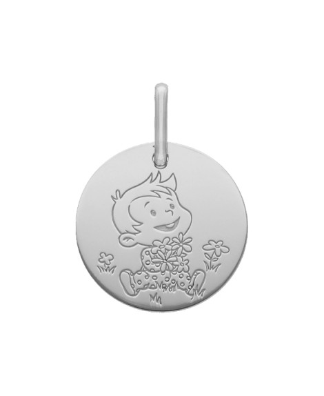 La Fée Galipette : médaille Rêveur Nature or blanc 18 carats