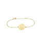La Fée Galipette : bracelet chaîne médaille Précieuse or jaune 18 carats