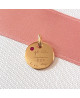 Les Empreintes : pendentif pastille trou coeur en or jaune (avec bélière)