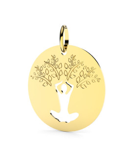 Médaille arbre de vie Yoga or jaune 18K – Lucas Lucor