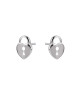 Boucles d'oreilles cadenas cœur argent - Clio Blue