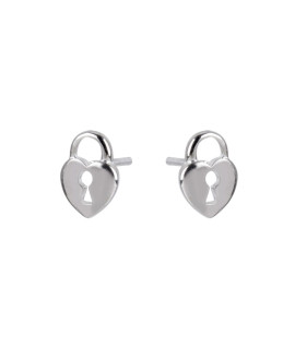 Boucles d'oreilles cadenas cœur argent - Clio Blue