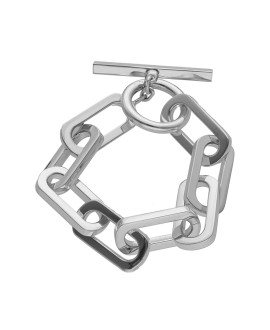 Bracelet maille rectangle argent XXL