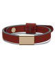 Mikado : bracelet cuir Hip Hop or rose