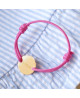 Bracelet cordon mini jeton cœur ivoire – Petits Trésors
