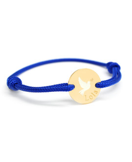 Bracelet cordon mini jeton colombe ivoire – Petits Trésors