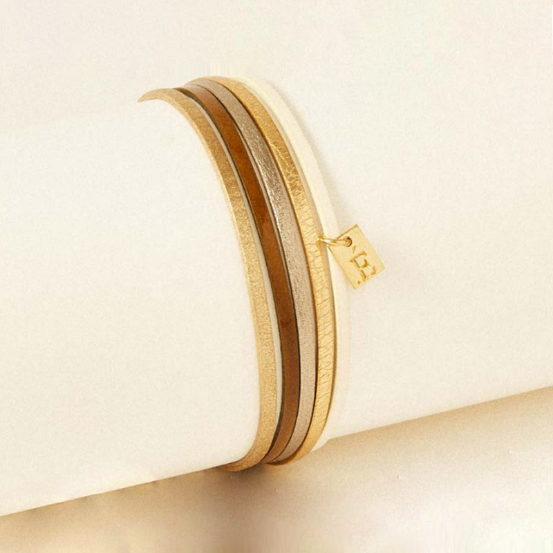 Bracelet cuir femme modèle Artiste Flowers for Zoé