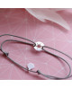 Bracelet étoile or blanc 18K sur cordon - Lucas Lucor