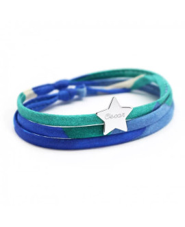 Bracelet Liberty cordon étoile argent