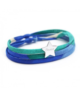 Bracelet Liberty cordon étoile argent