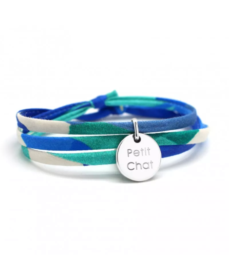 Bracelet Liberty cordon kids médaille argent