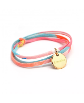 Bracelet Liberty cordon kids médaille plaqué or