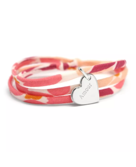 Bracelet Liberty cordon kids coeur argent