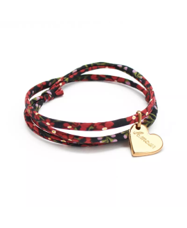 Bracelet Liberty cordon kids coeur plaqué or