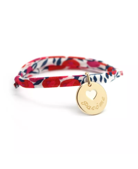 Bracelet enfant liberty - médaille coeur ivoire plaqué or