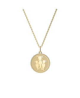 Médaille perlée 3 enfants or 18K - Lafami