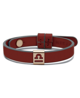 Bracelet cuir signe astrologique (or rose) - Mikado