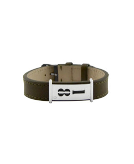 Bracelet cuir homme Parisien argent Lucky Number - Loupidou