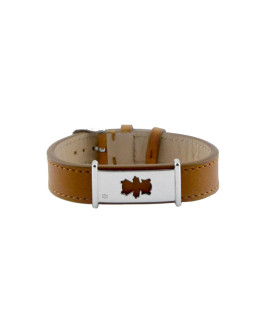 Bracelet cuir homme personnage ajouré argent - Loupidou