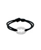 Loupidou : bracelet cordon médaille ovale fille (argent)