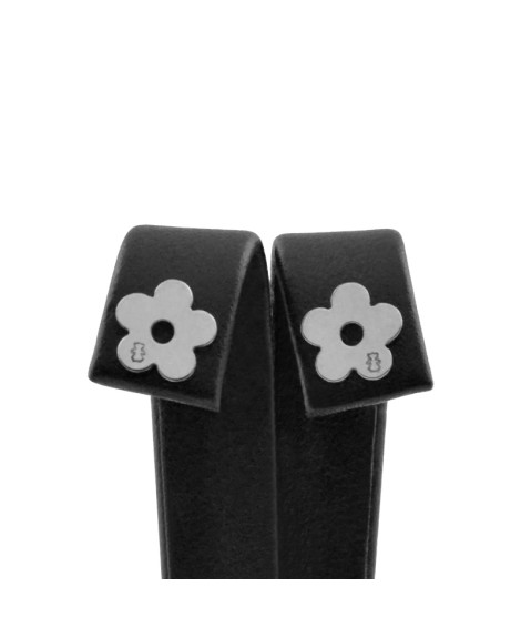 Loupidou : boucles d'oreilles fleur (or blanc)