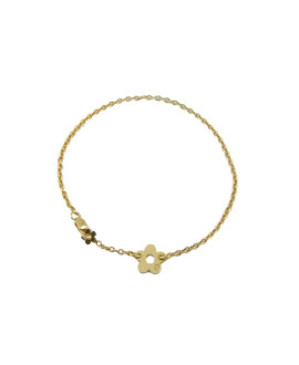 LOUPIDOU : BRACELET BÉBÉ FLEUR (OR JAUNE)