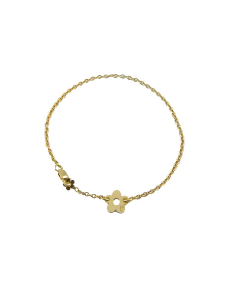 LOUPIDOU : BRACELET BÉBÉ FLEUR (OR JAUNE)