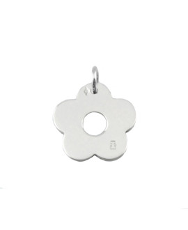 Pendentif fleur en or blanc