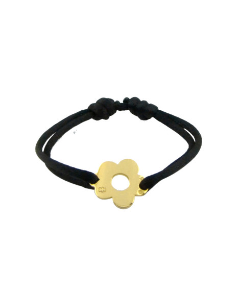LOUPIDOU : BRACELET CORDON FLEUR (OR JAUNE)