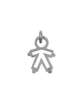 Loupidou : pendentif silhouette ajourée (or blanc)