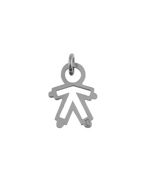 Loupidou : pendentif silhouette ajourée (or blanc)