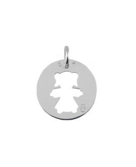 LOUPIDOU : MÉDAILLE AJOURÉE - FILLE OU GARÇON (OR BLANC)