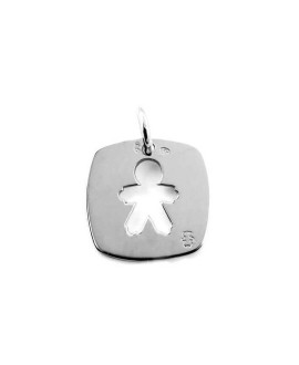 Loupidou : médaille carrée petit garçon (argent)