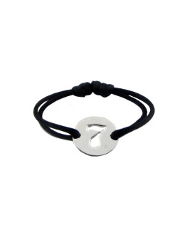 LOUPIDOU : BRACELET CORDON LUCKY NUMBER (OR BLANC)