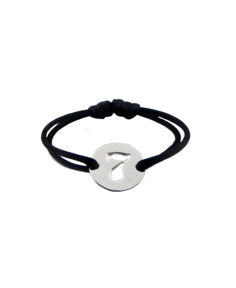 LOUPIDOU : BRACELET CORDON LUCKY NUMBER (OR BLANC)