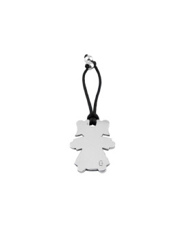 Loupidou : porte-clés silhouette enfant (fille ou garçon) argent massif